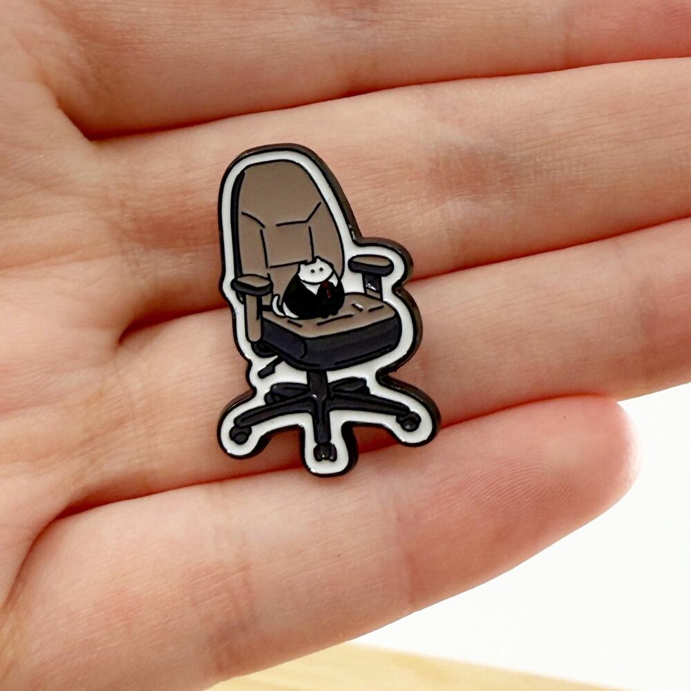 Office Cat Small Soft Enamel Pin, I Have No Idea What I'm Doing Office Cat